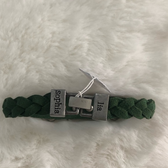 NWT Lia Sophia Olive Leather Crystal Bracelet - Picture 2 of 7